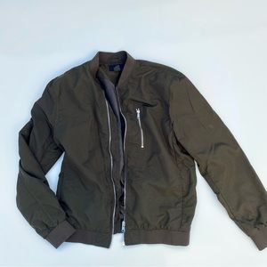 H&M Lightweight Bomber Jacket Dark Olive, S